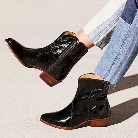 Free People Shoes - Free People New Frontier Patent Leather Boots sz 6